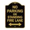 Signmission No Parking or Standing Fire Lane W/ Bidirectional Arrow Heavy-Gauge Alum, 18" x 24", BG-1824-23684 A-DES-BG-1824-23684 - alternate 1
